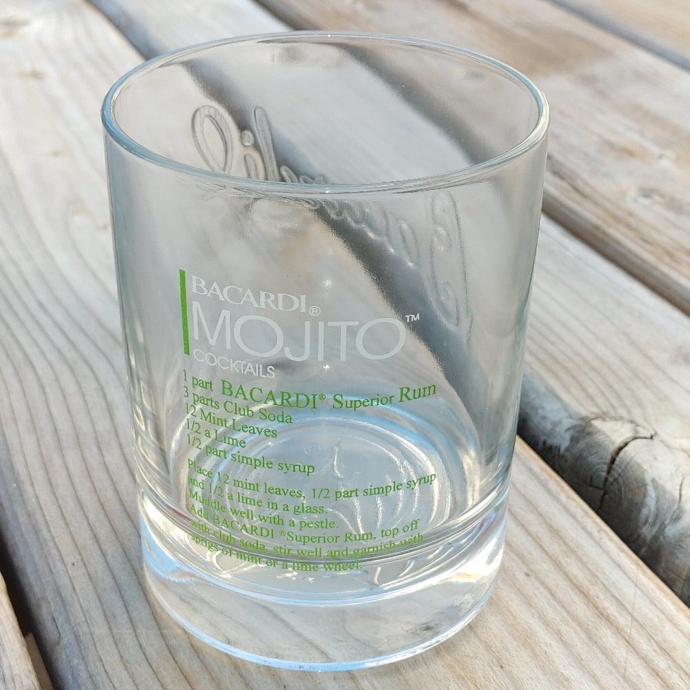 BACARDI Mojito Cocktail Glass BAT LOGO